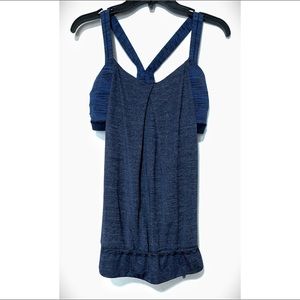 Lululemon Rest Less Tank Heathered Inkwell